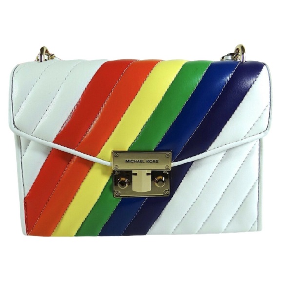 MICHAEL KORS Rainbow Pride Rose Medium Flap Bag - Picture 7 of 7